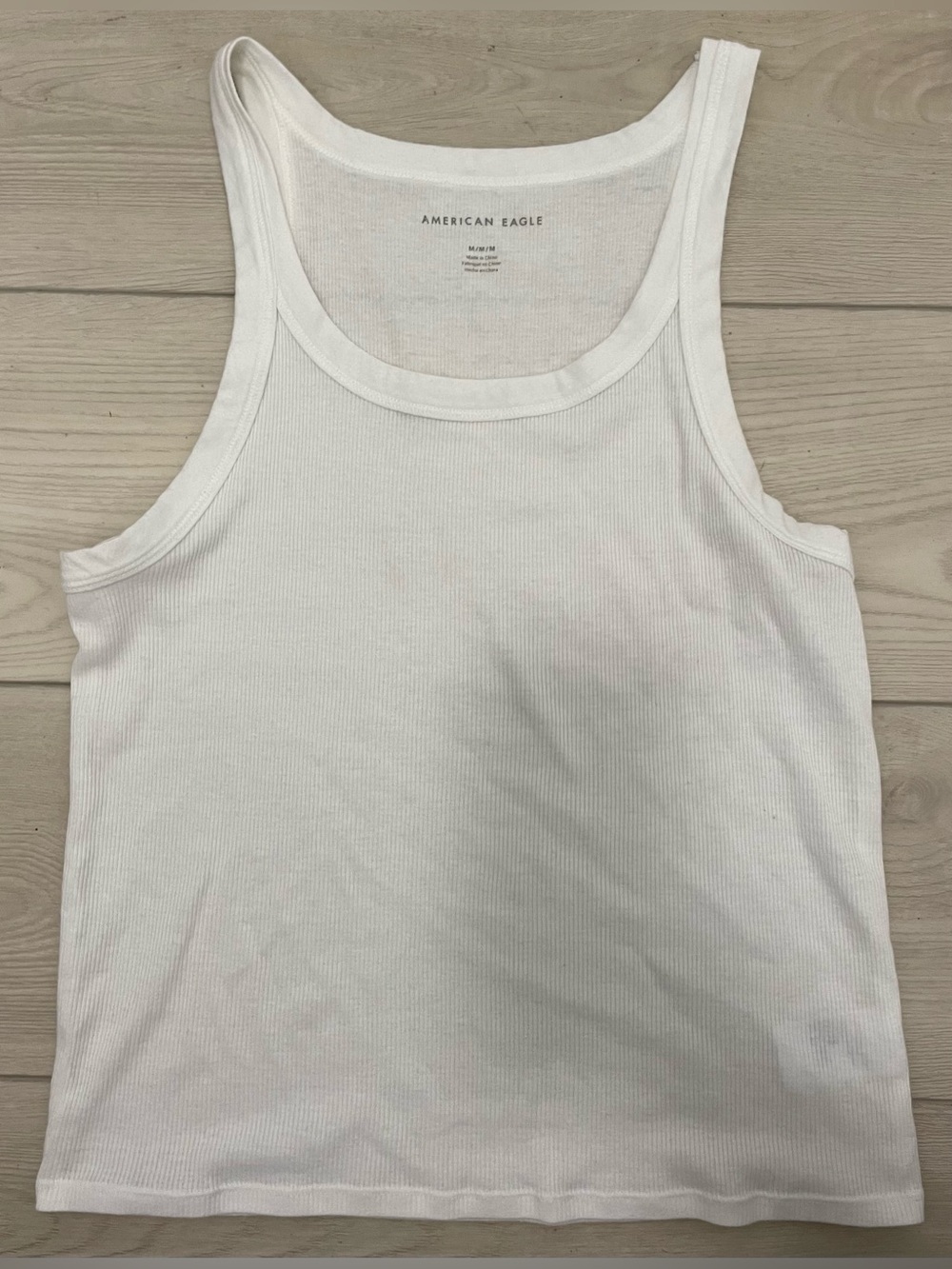 American Eagle Outfitters White Ribbed Tank Top